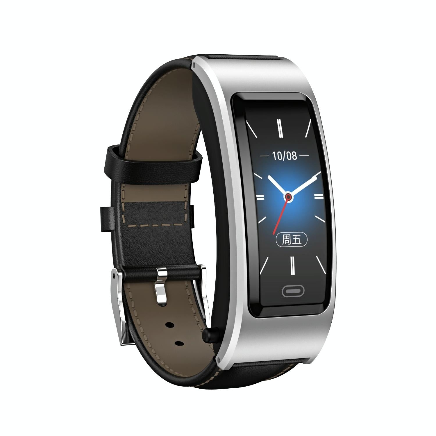 Bluetooth Sleep Heart Monitor Bracelet - B7 - Black + Black Leather Belt 3