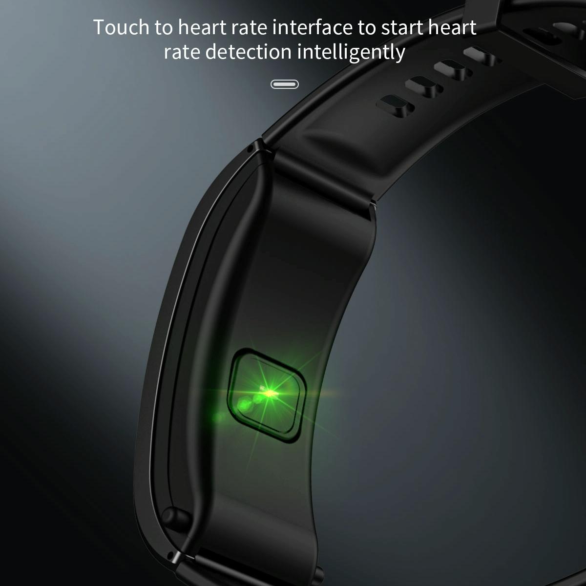 Bluetooth Sleep Heart Monitor Bracelet - B7 - Black + Black Leather Belt 8