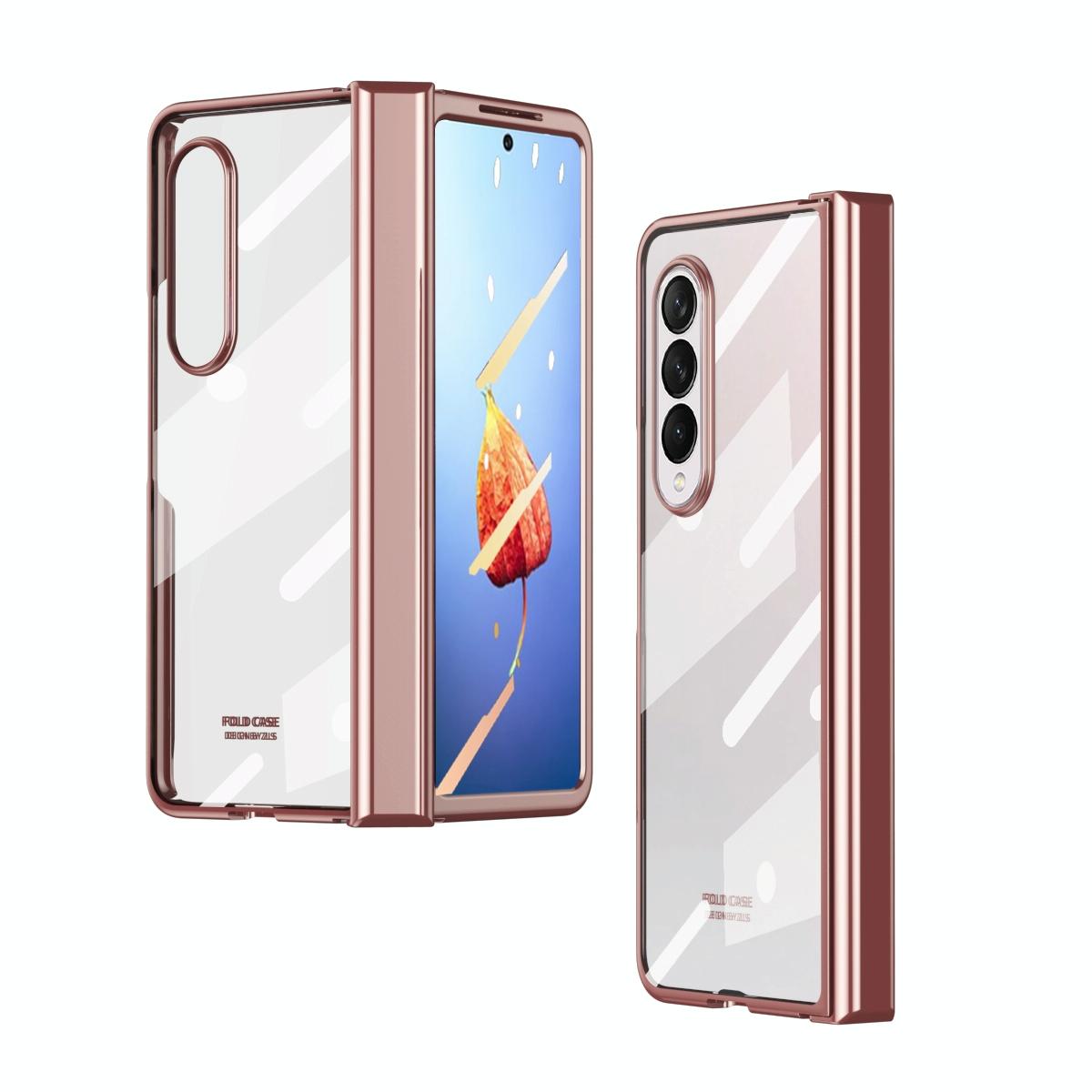For Samsung Galaxy z Fold4 5G Samsung Galaxy z Fold4 Full Body Electroplating Hinge Case - Integrated Design - Silver 8