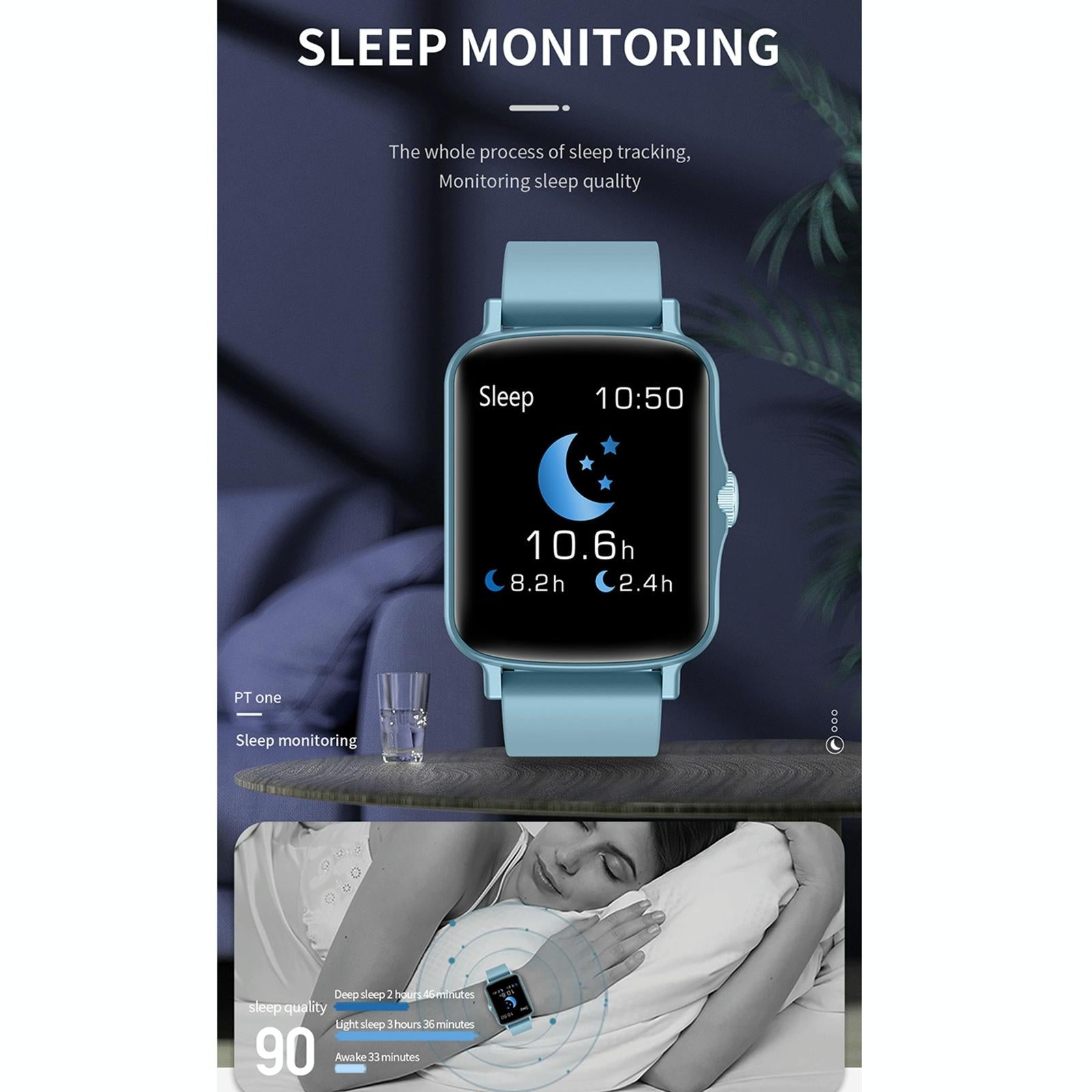 1.44 Inch Ip67 Waterproof Smart Watch With Hd Touch Screen - Blue 8