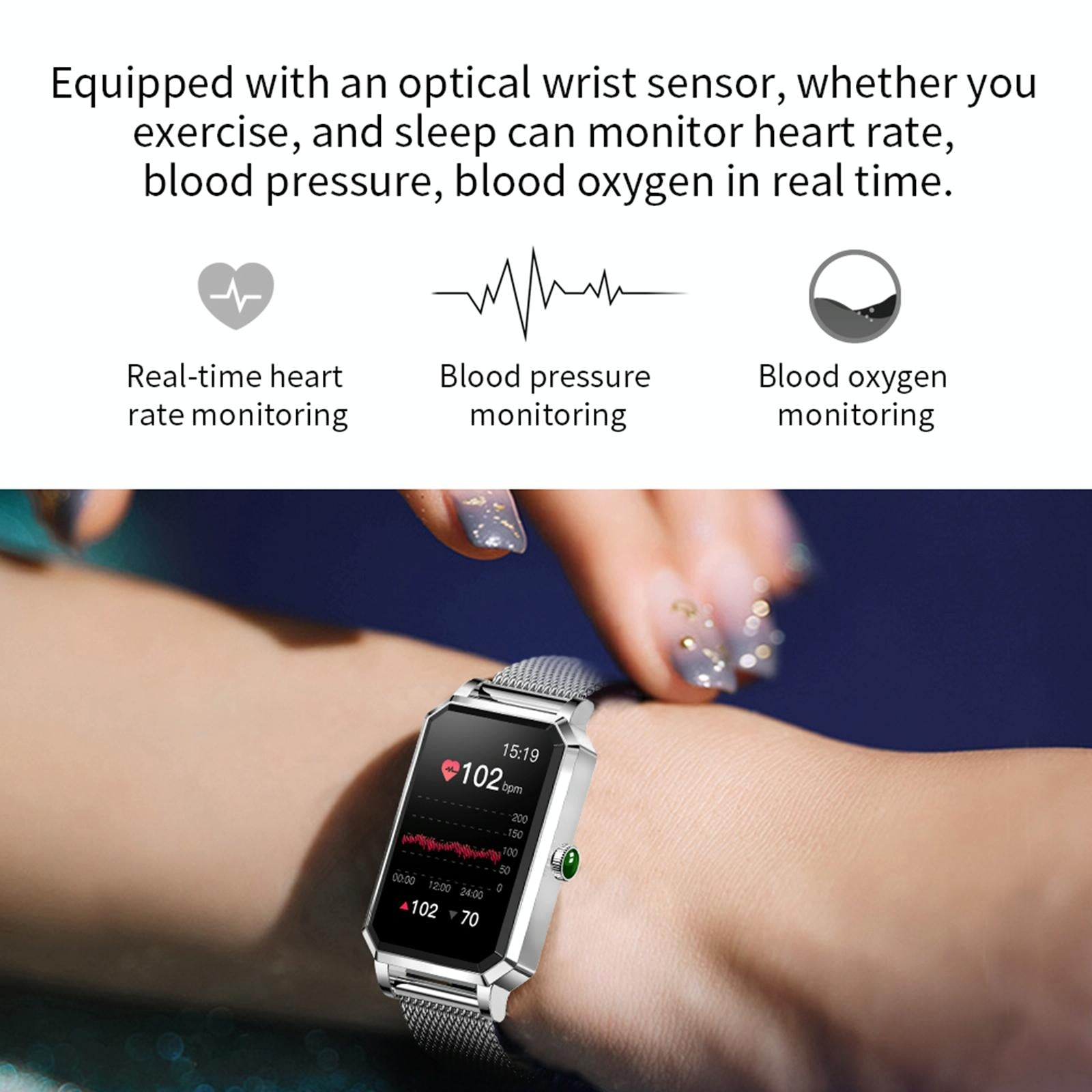 1.13 Inch Women's Smart Watch With Colour Screen & Health Tracking - Silver 4