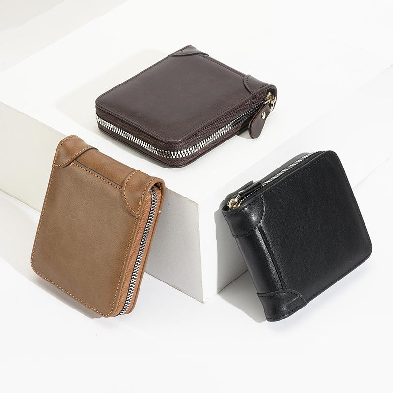 Rfid-protected Men Zip Wallet - Secure & Stylish - Brown 4