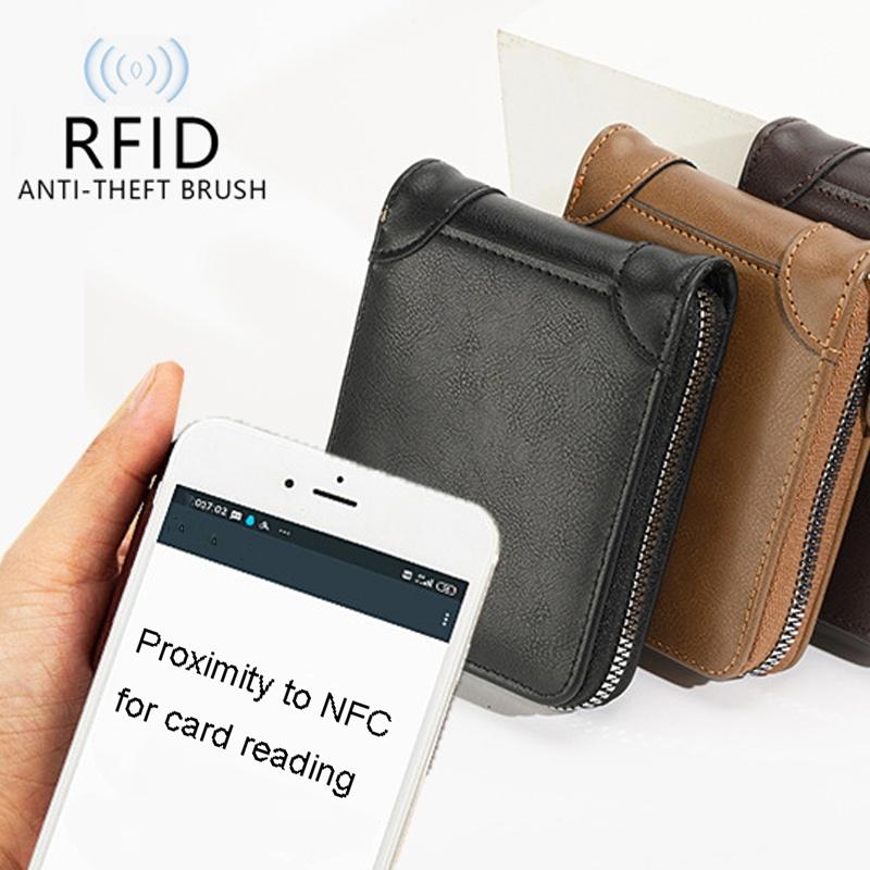 Rfid-protected Men Zip Wallet - Secure & Stylish - Brown 5
