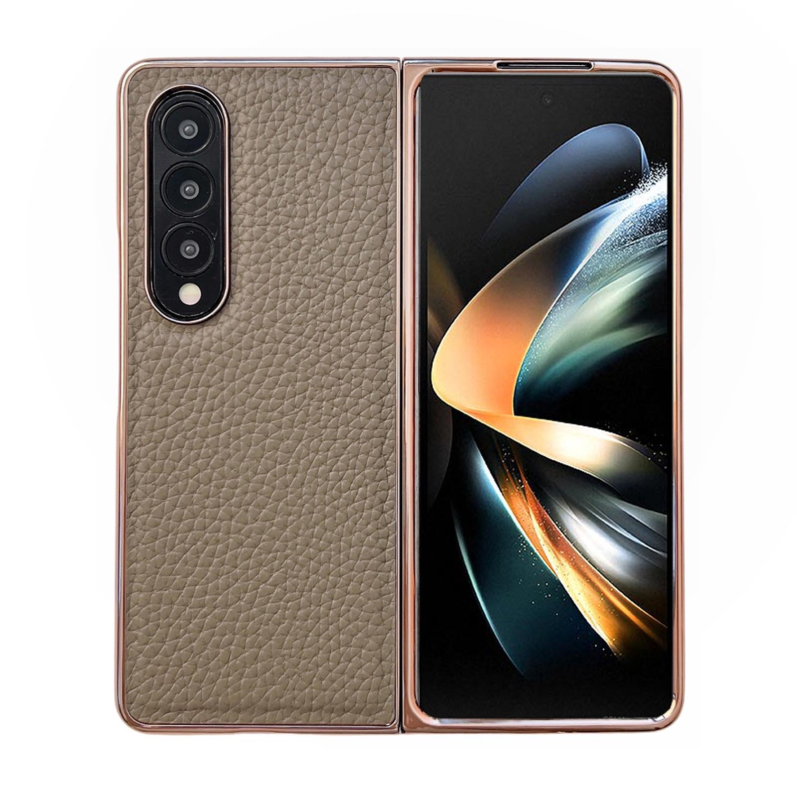 For Samsung Galaxy Z Fold4 5G Star Series Nano Electroplating Pu Case - Blue