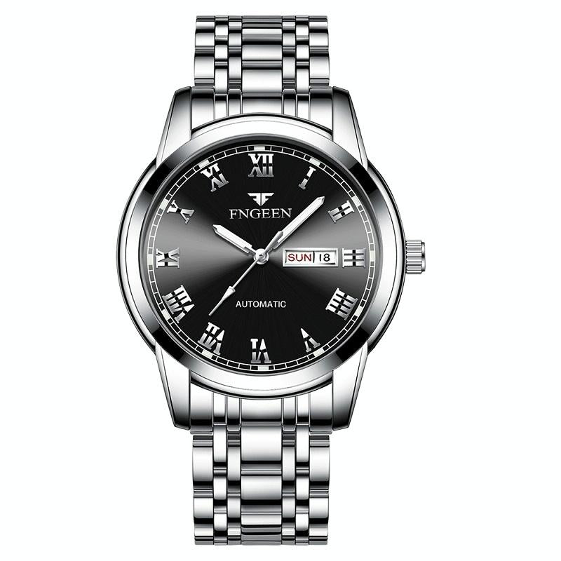 Men Luminous Quartz Watch with Roman Numeral Dial - Sporty Style - Between Gold White Surface