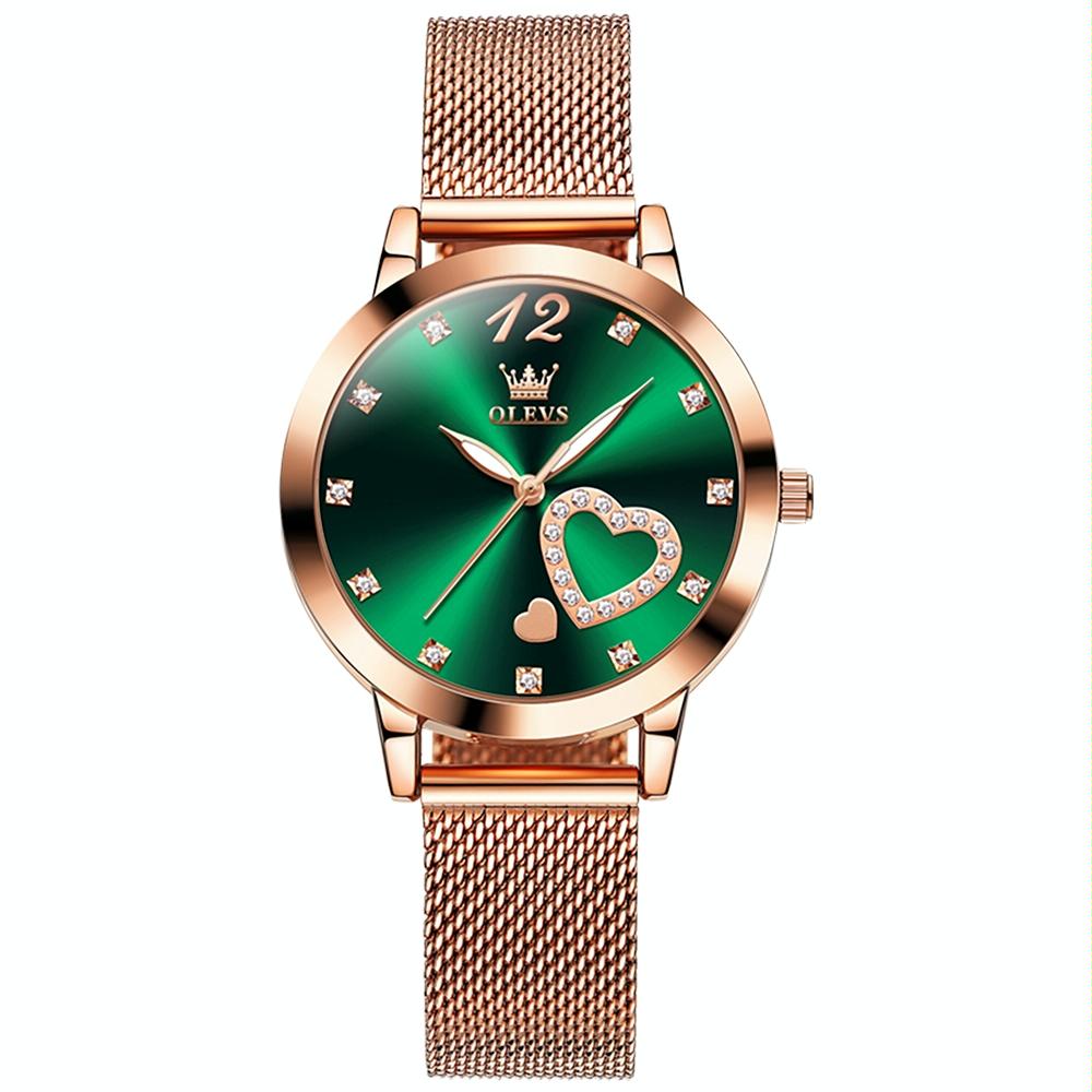 Waterproof Heart-shaped Women Quartz Watch - Red