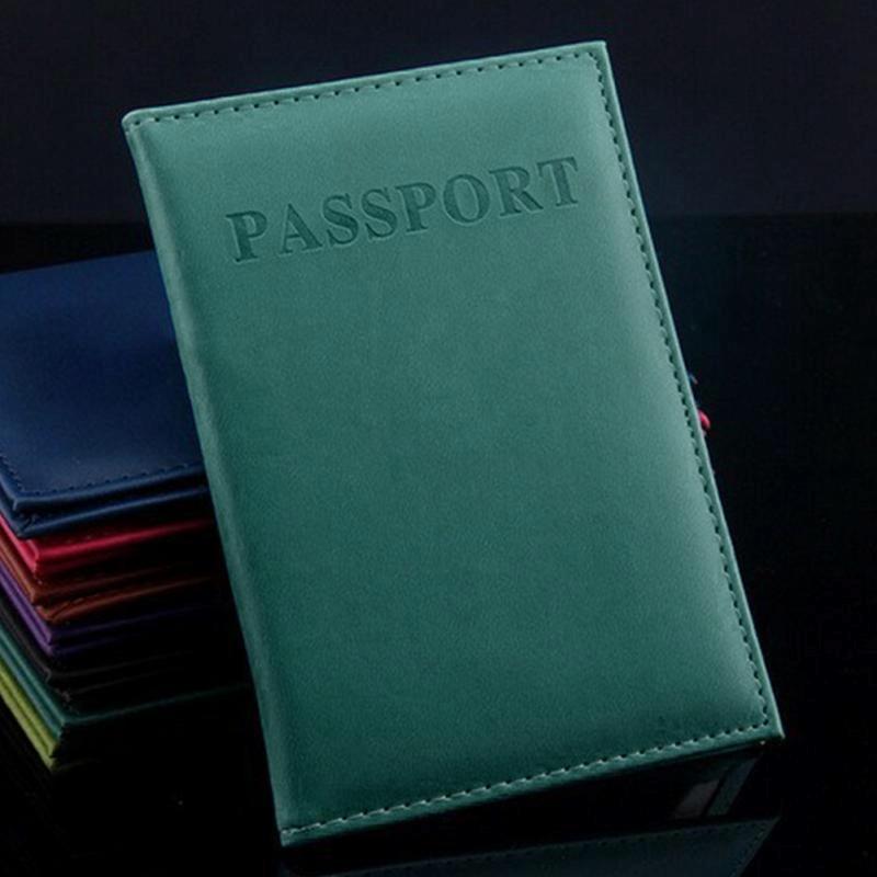 Travel Passport Cover Faux Leather Holder - Deep Blue 12