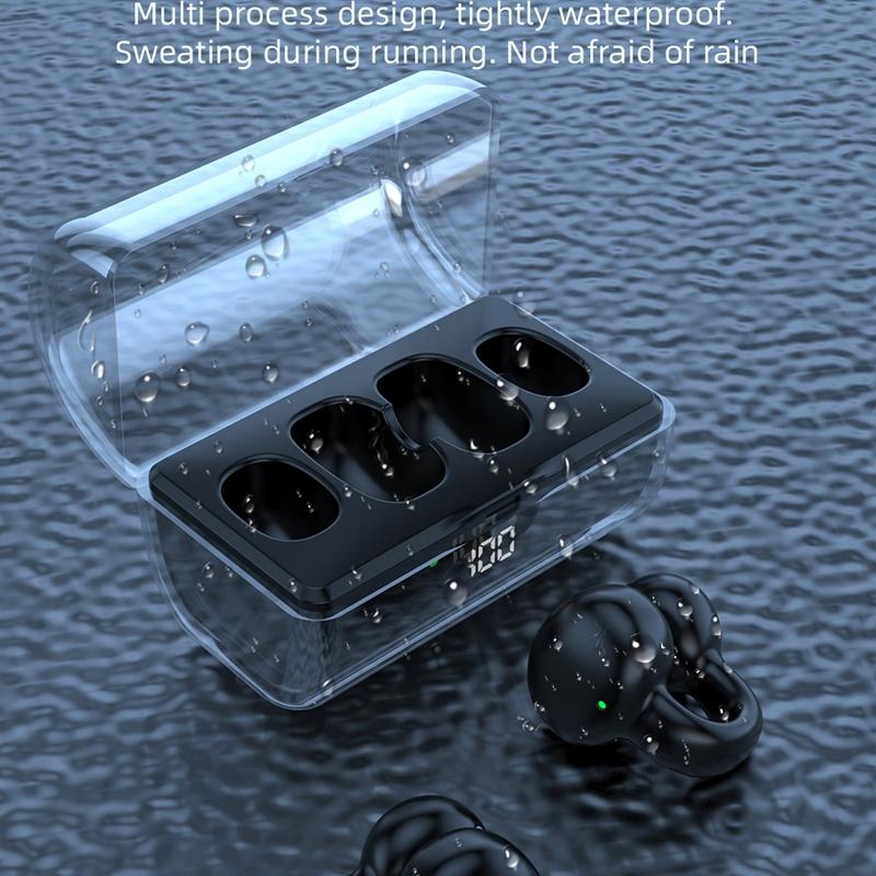Wireless Earphones with Digital Display and Charging Case - Blue 4
