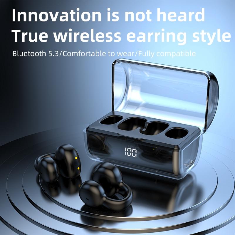 Wireless Earphones with Digital Display and Charging Case - Blue 5