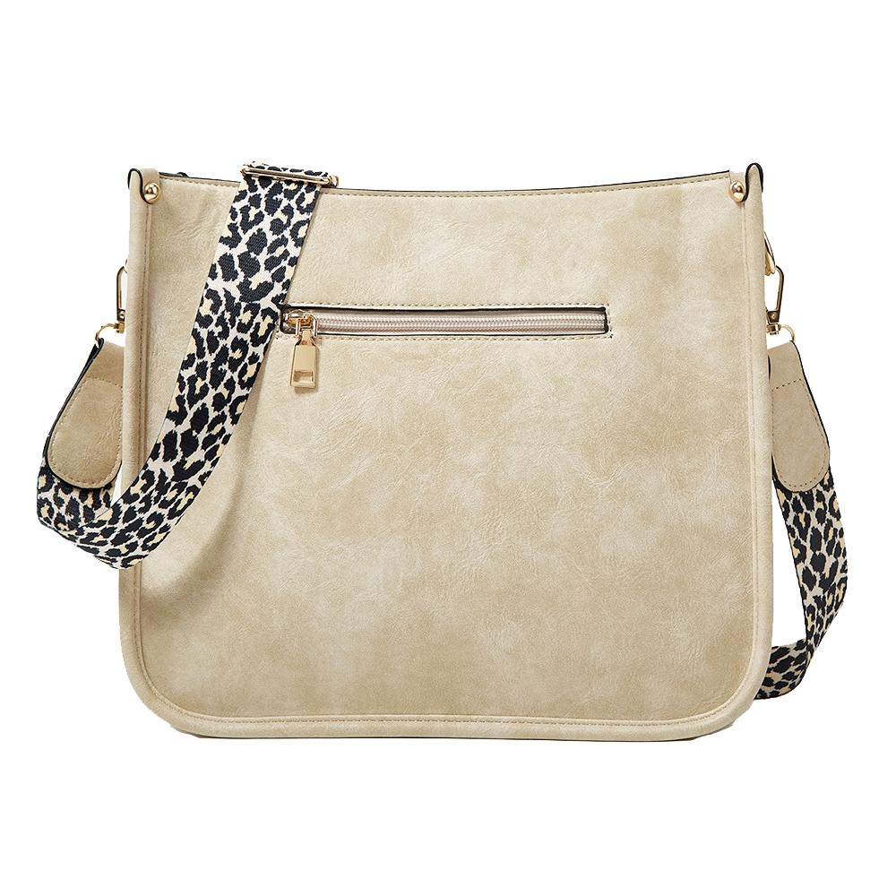 Leopard Print Waterproof Crossbody Tote Bag - Beige 15