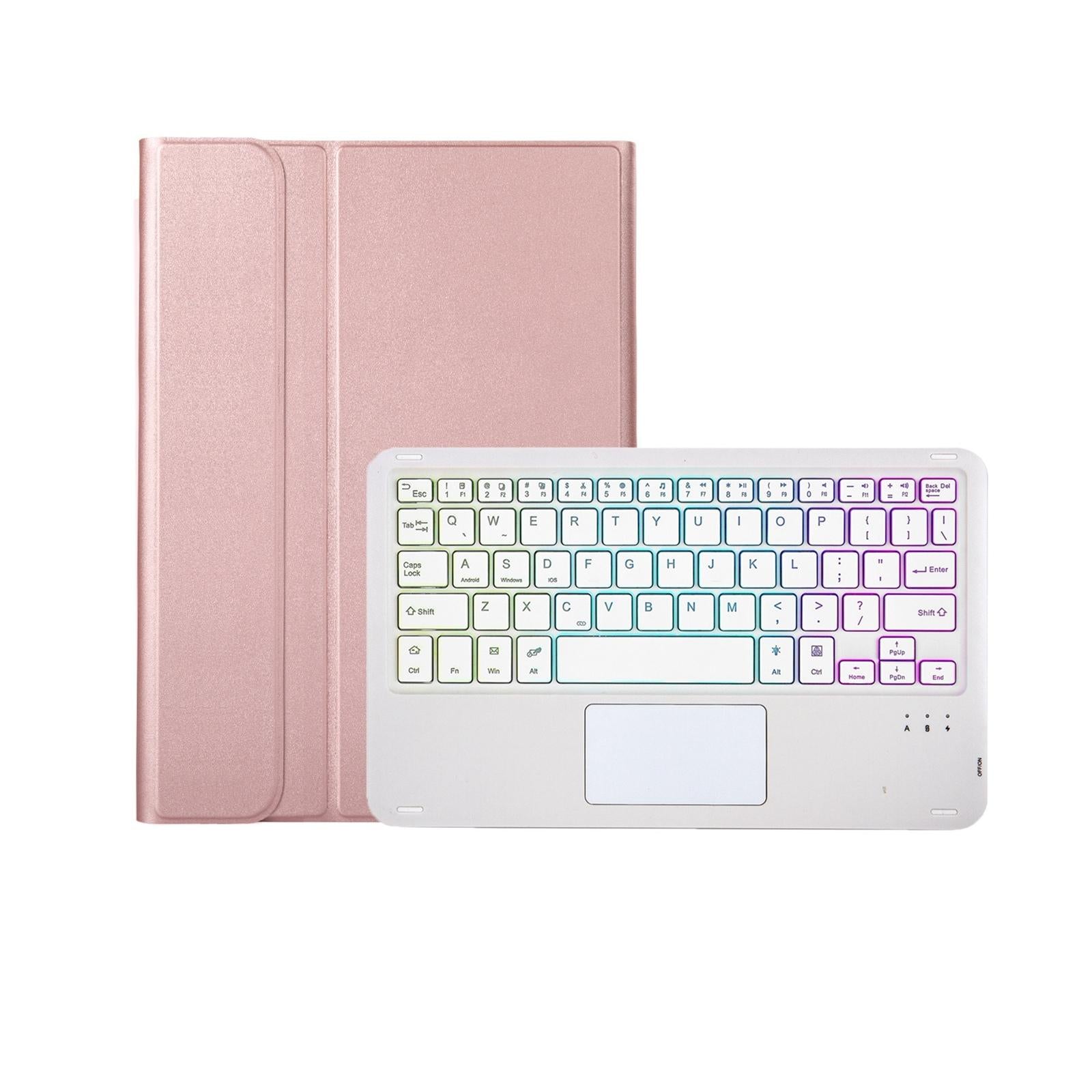 Bluetooth Keyboard Leather Tablet Case For Ipad 9.7 2018 & 2017 / Pro 9.7 / Air 2 With Touch Pad And Pen Slot - Rose Gold 8