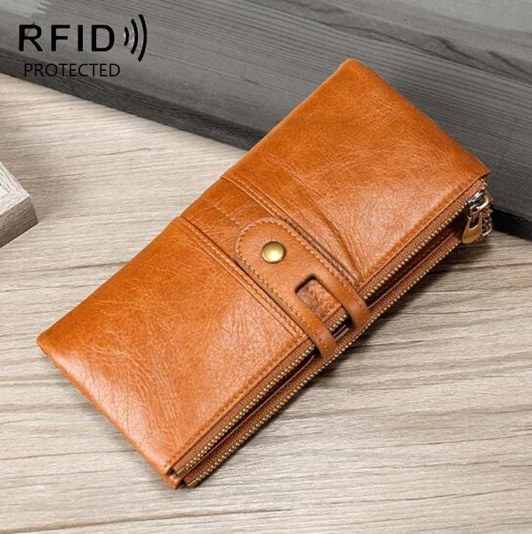 Secure Leather Wallet with Card Slots - Anti-theft - Brown 3