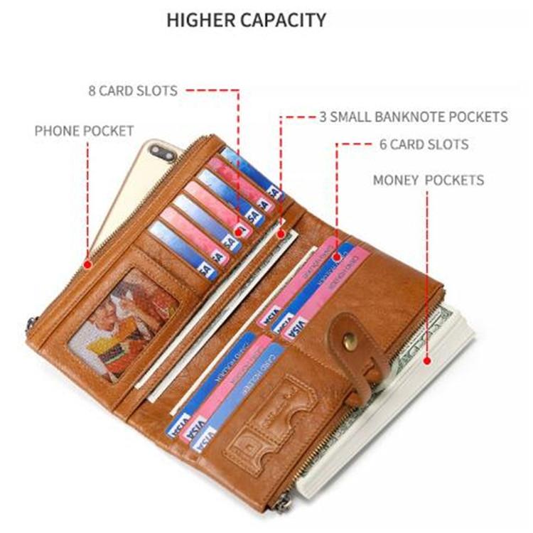 Secure Leather Wallet with Card Slots - Anti-theft - Brown 5