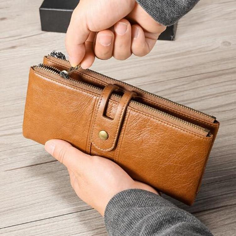 Secure Leather Wallet with Card Slots - Anti-theft - Brown 9