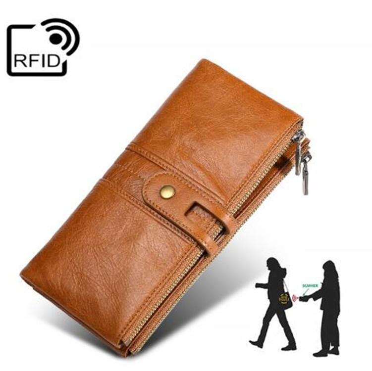 Secure Leather Wallet with Card Slots - Anti-theft - Brown 13