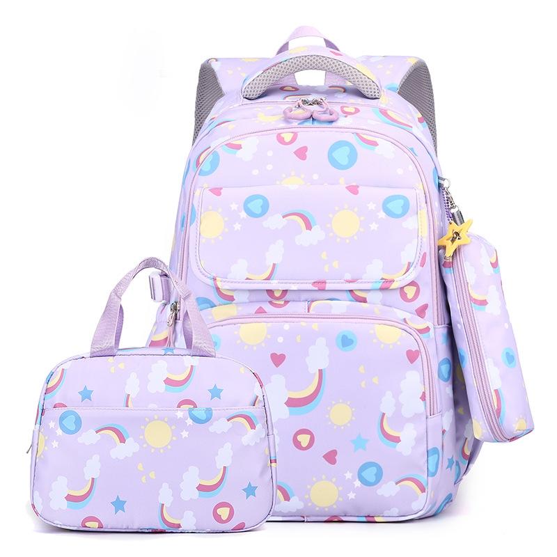 Kids Backpack Set with Lunch Bag & Pencil Case - 3 in 1 - Purple 14