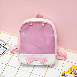 Mini Clear Kids Backpack with Bow - Perfect for School - Green 15