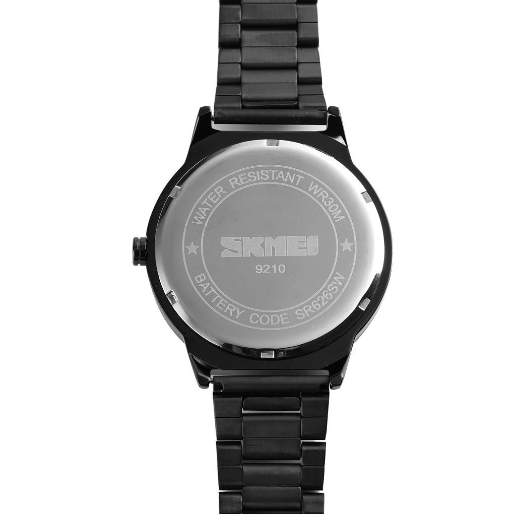 Stylish Waterproof Gold Quartz Watch for Men - Black Blue 9