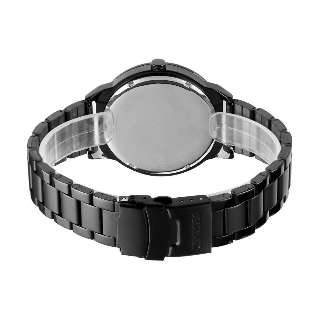 Stylish Waterproof Gold Quartz Watch for Men - Black Blue 10