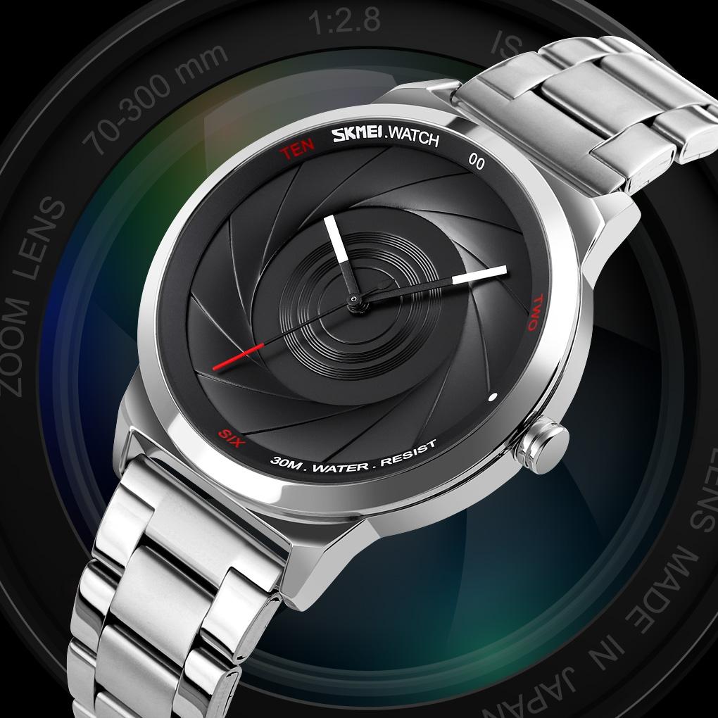 Stylish Waterproof Gold Quartz Watch for Men - Black Blue 13