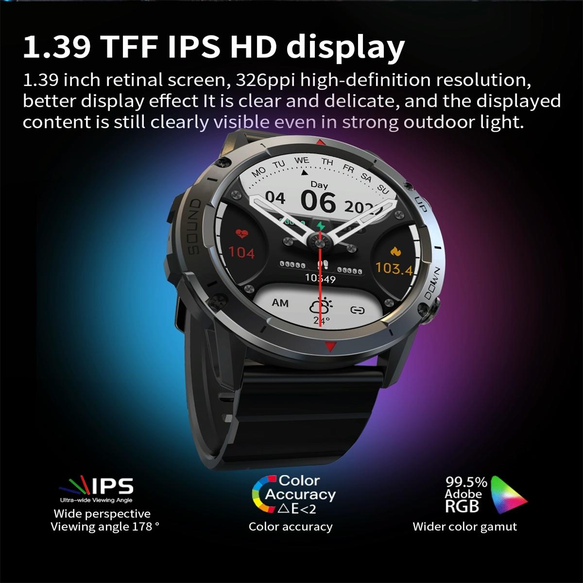 1.39 Inch Colour Screen Smart Watch Support Heart Rate Monitoring / Blood Pressure Monitoring - Blue 8