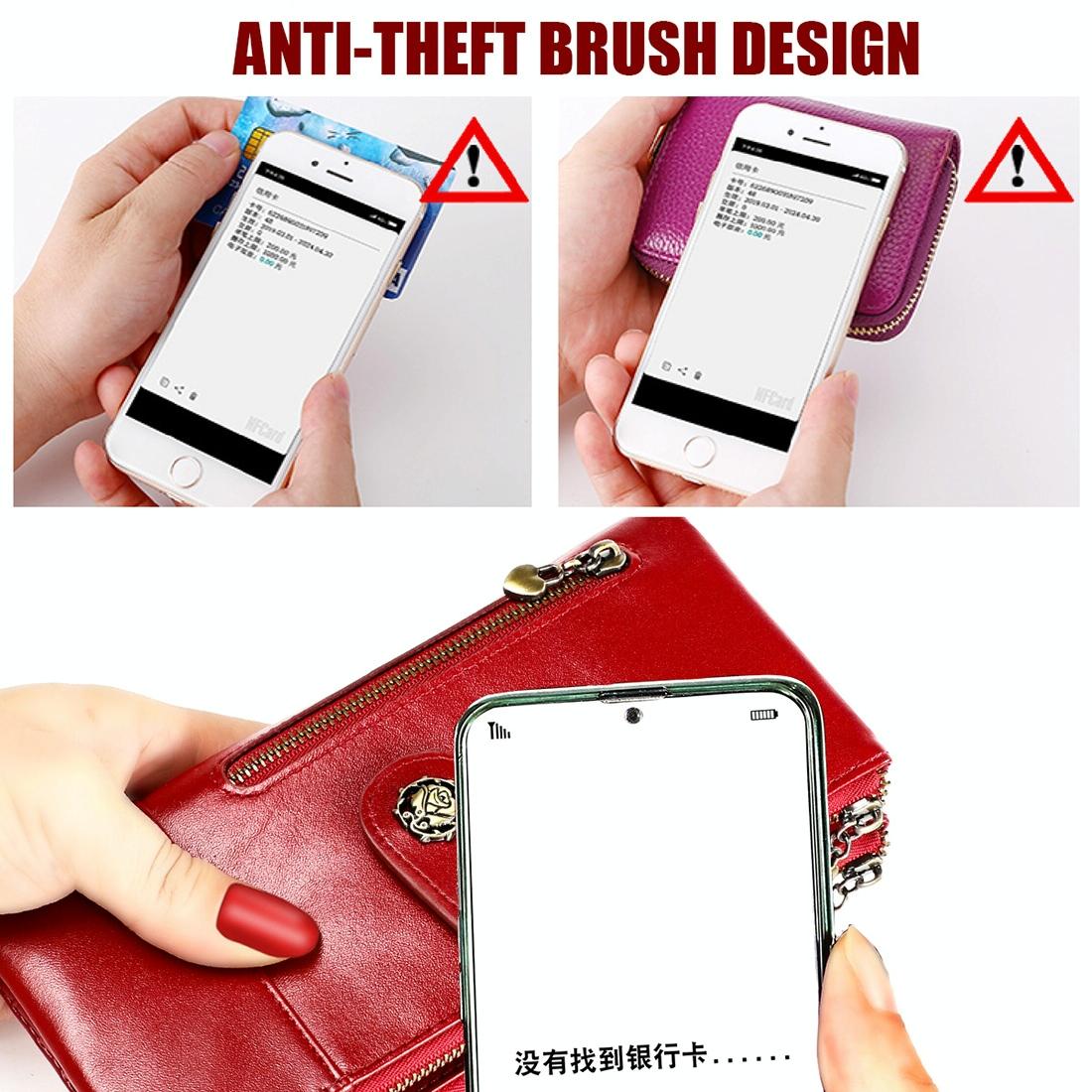 Vintage Rfid Leather Wallet with Card Slots for Women - Green 8