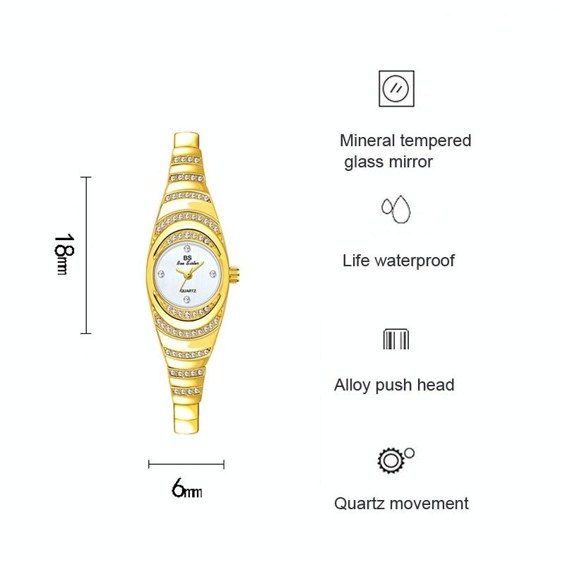 Oval Chain Watch with Diamonds for Women - Rose Gold 4