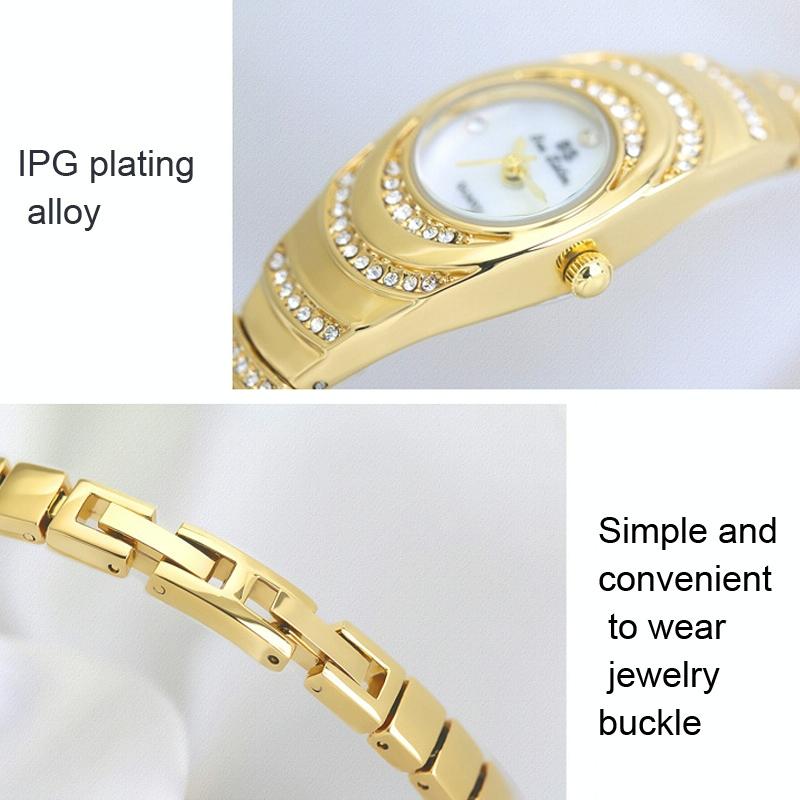 Oval Chain Watch with Diamonds for Women - Rose Gold 5