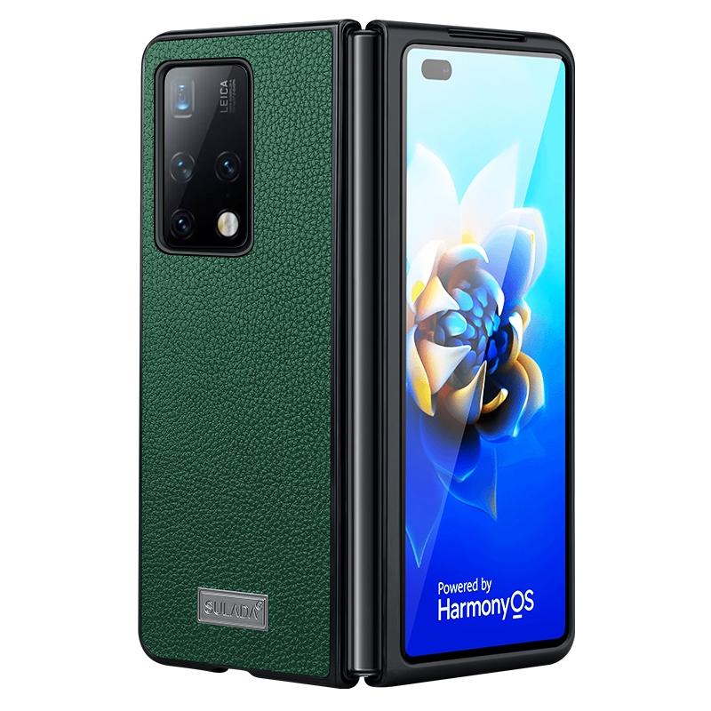 For Samsung Galaxy Z Fold4 5G Handmade Leather Shockproof Tpu Case - Brown 9