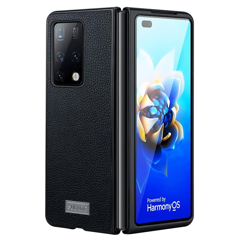 For Samsung Galaxy Z Fold4 5G Handmade Leather Shockproof Tpu Case - Brown 11