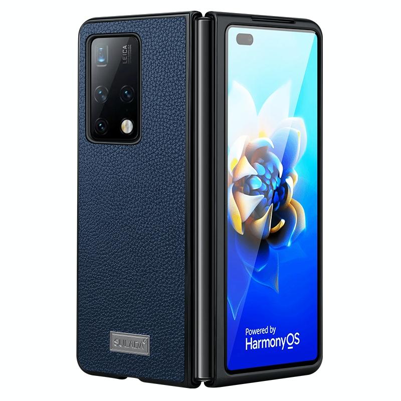 For Samsung Galaxy Z Fold4 5G Handmade Leather Shockproof Tpu Case - Brown 12