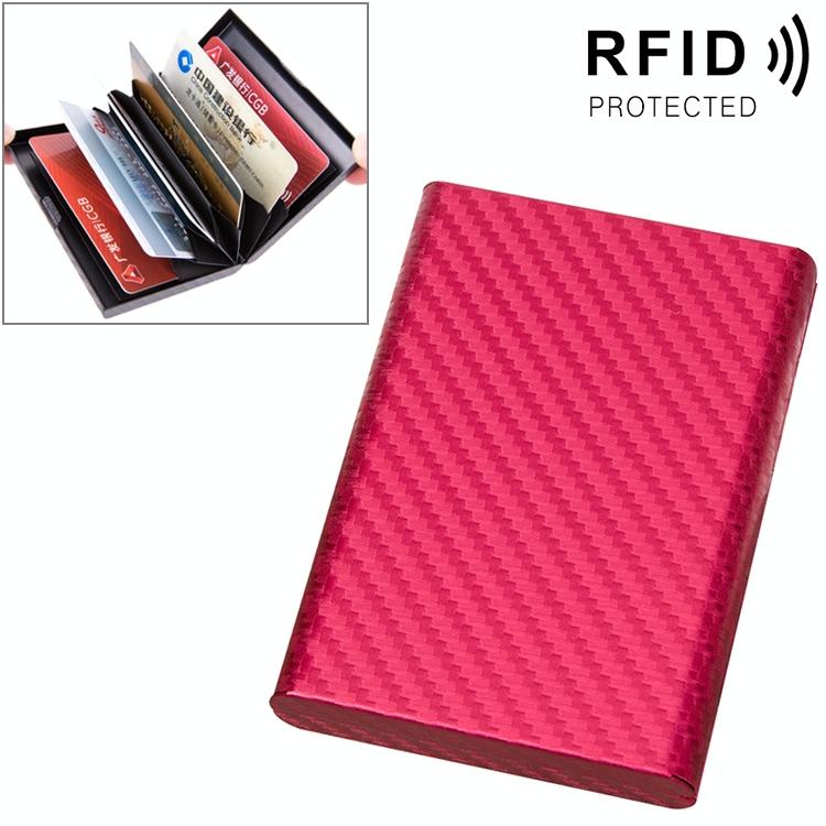 Aluminum Credit Card Holder - Secure & Compact - Carbon Red