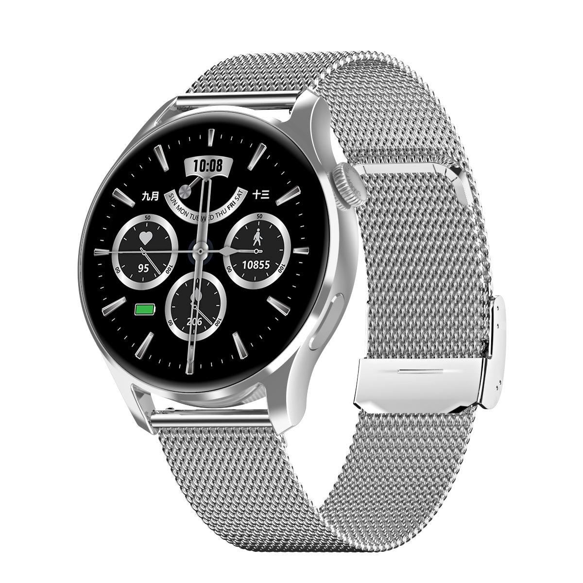 1.32 Inch Heart Rate Monitoring Smart Watch With Payment Function - Black Leather 12