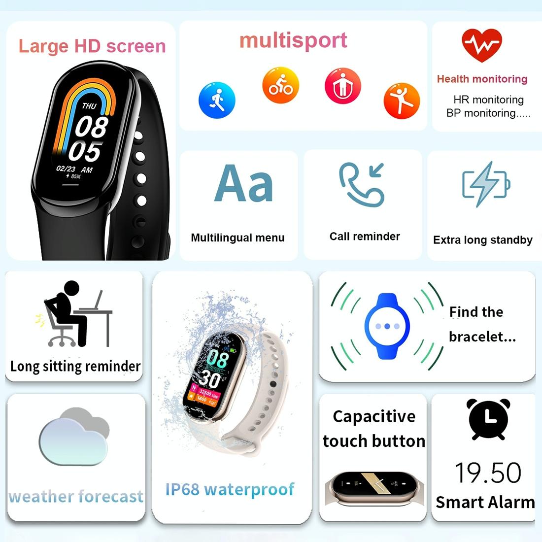 Waterproof Smart Watch With Heart Bp Oxygen And Sugar Monitoring - Ip68 - Orange 7