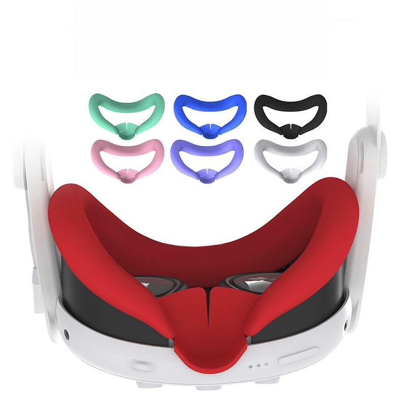Silicone Face Cover with Nose Pad for Meta Quest 3 - Eye Mask - Red 3