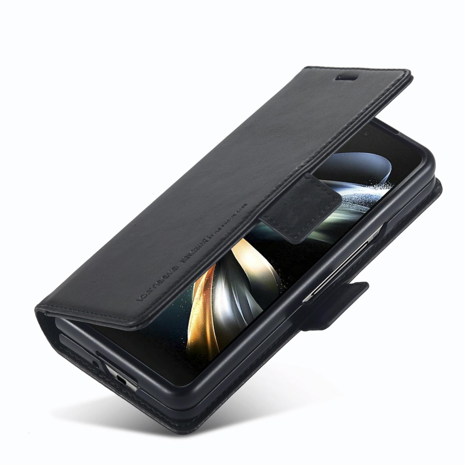 For Samsung Galaxy Z Fold4 5G Rfid Leather Phone Case - Secure & Stylish - Blue 7