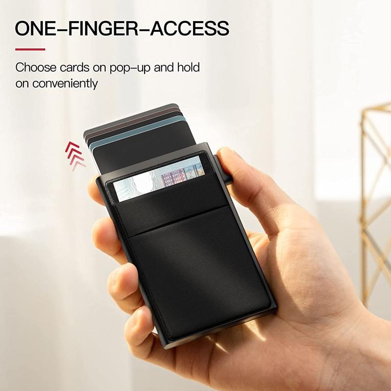 Men Slim Metal Rfid Blocking Wallet - Gold 4