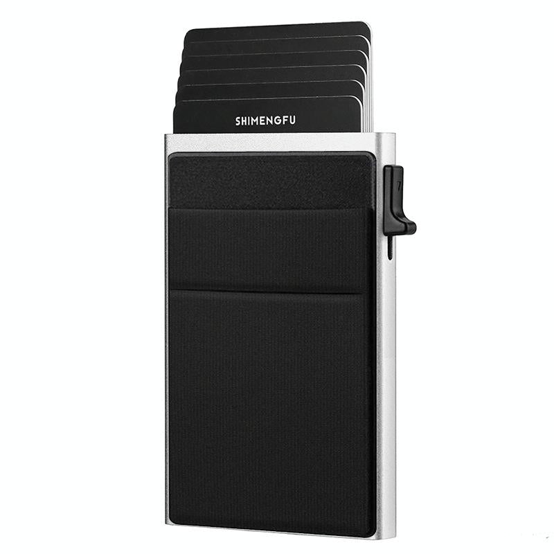 Men Slim Metal Rfid Blocking Wallet - Gold 9