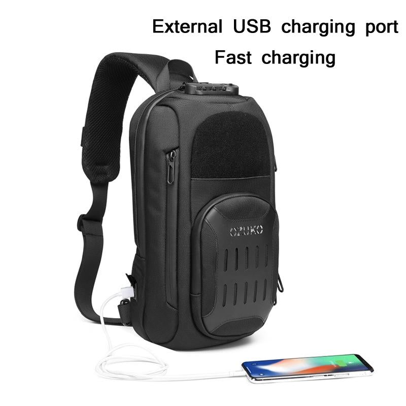 Waterproof Multifunctional Crossbody Chest Bag Men Motorcycle Gear Blue 4