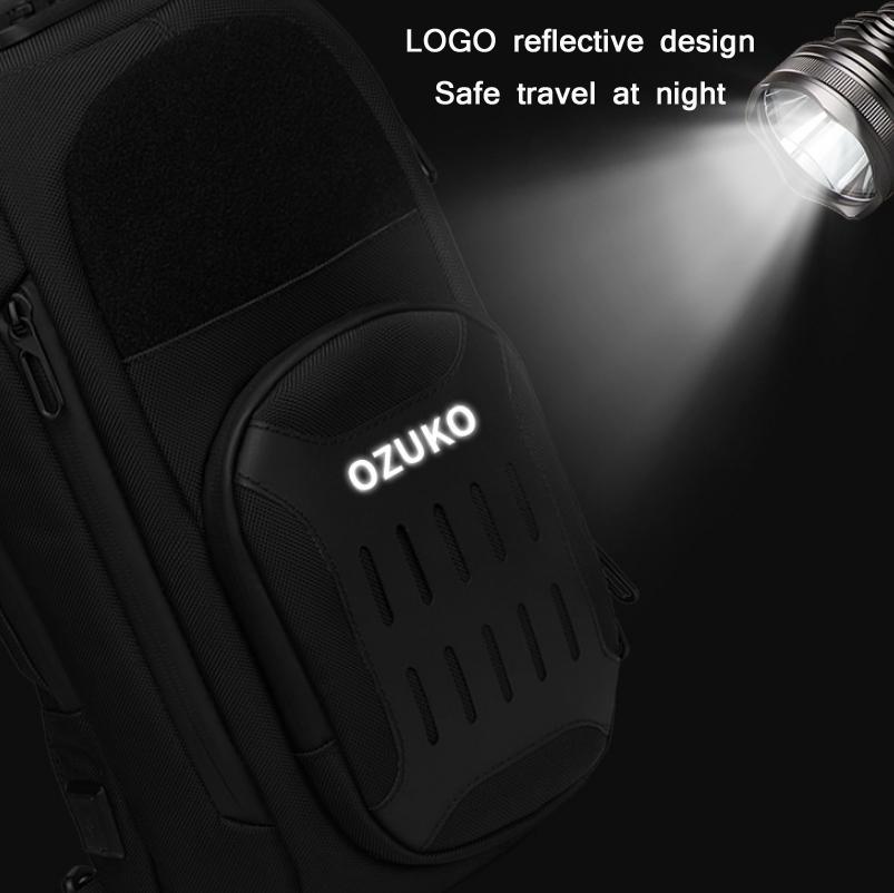 Waterproof Multifunctional Crossbody Chest Bag Men Motorcycle Gear Blue 7