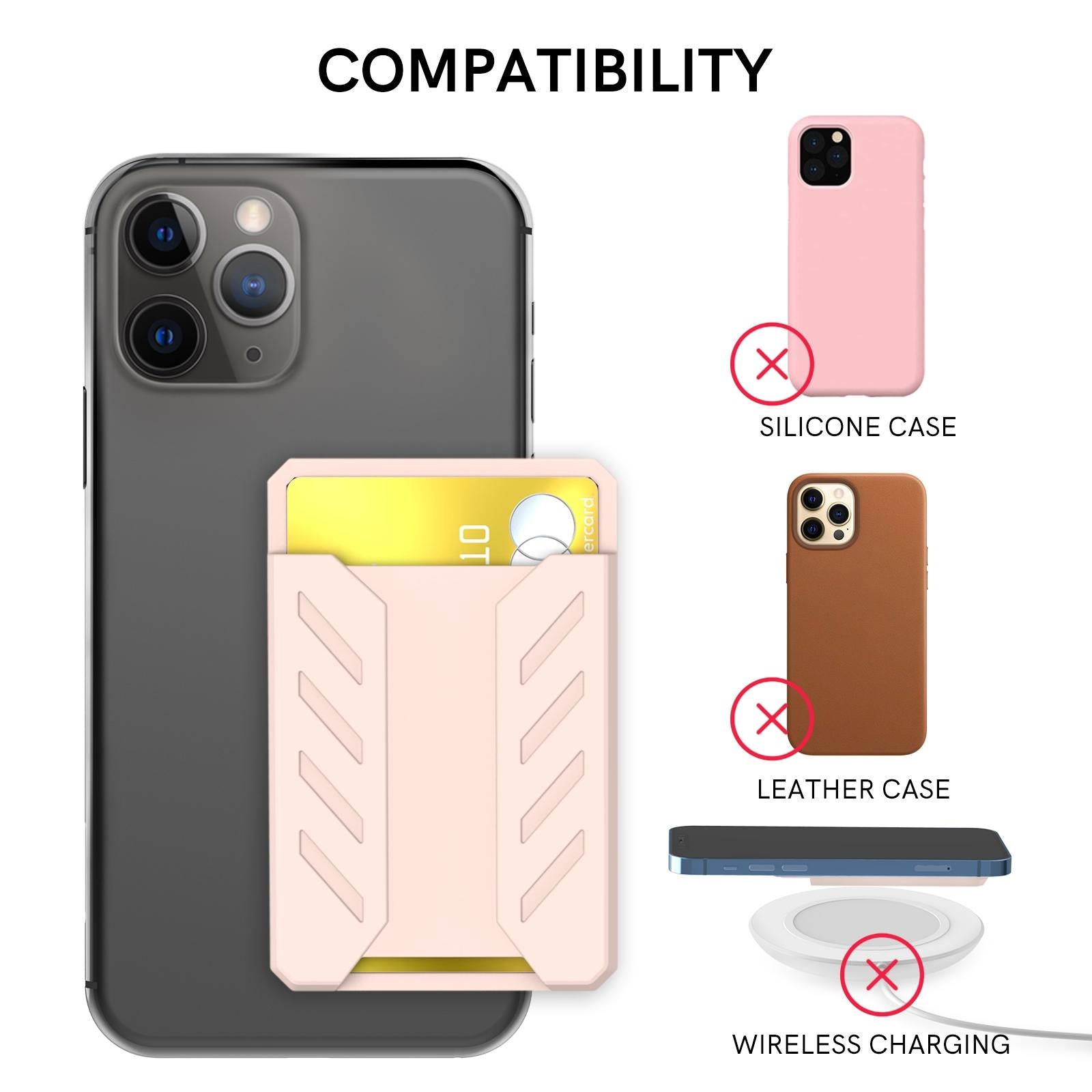 Silicone Adhesive Card Case For Mobile Phones - Gray 3