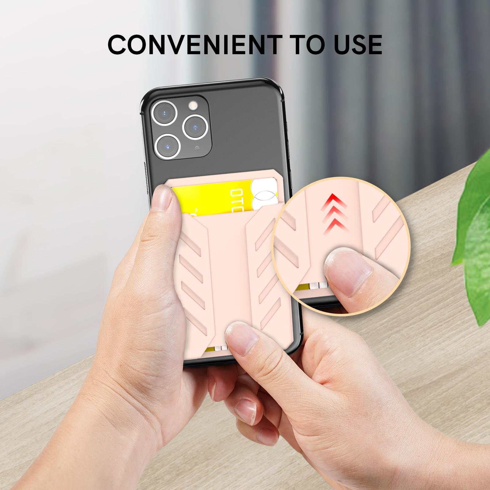 Silicone Adhesive Card Case For Mobile Phones - Gray 6