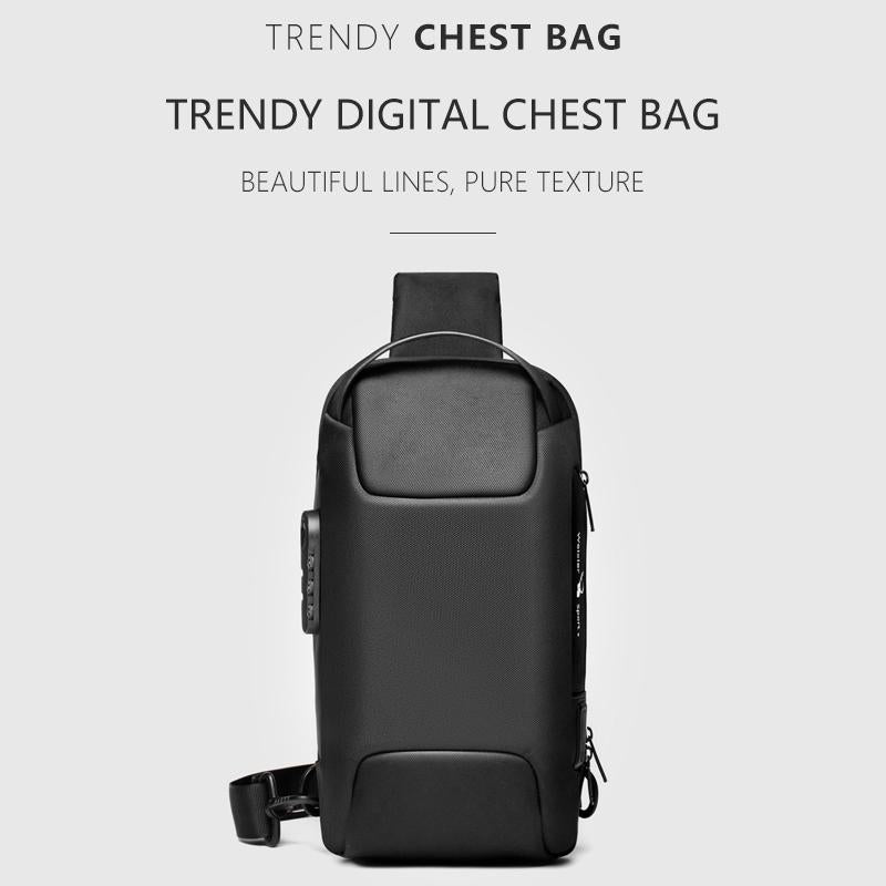 Canvas Anti Theft Chest Bag For Men Blue One Shoulder Design 11