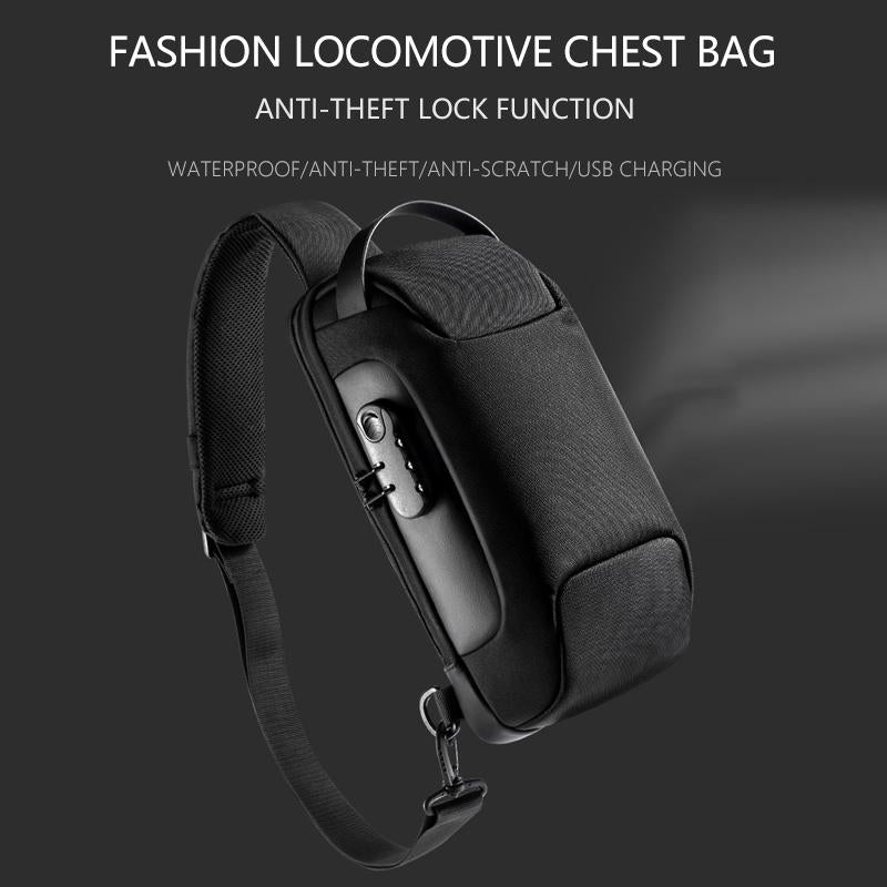 Canvas Anti Theft Chest Bag For Men Blue One Shoulder Design 13