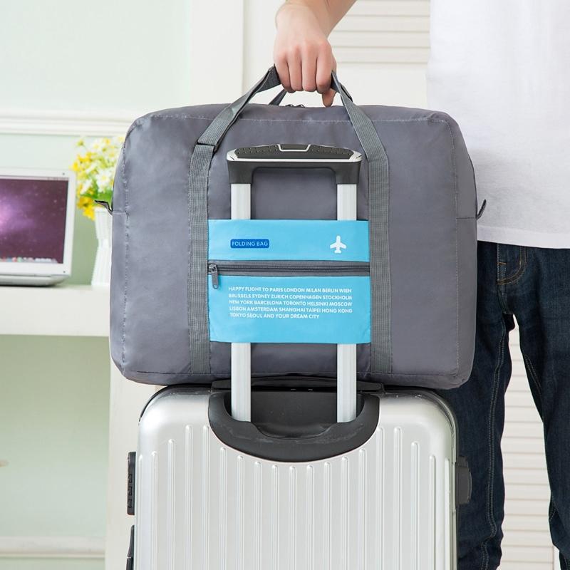 Foldable Nylon Travel Bag for Women and Men - Large Capacity - Sky Blue 7