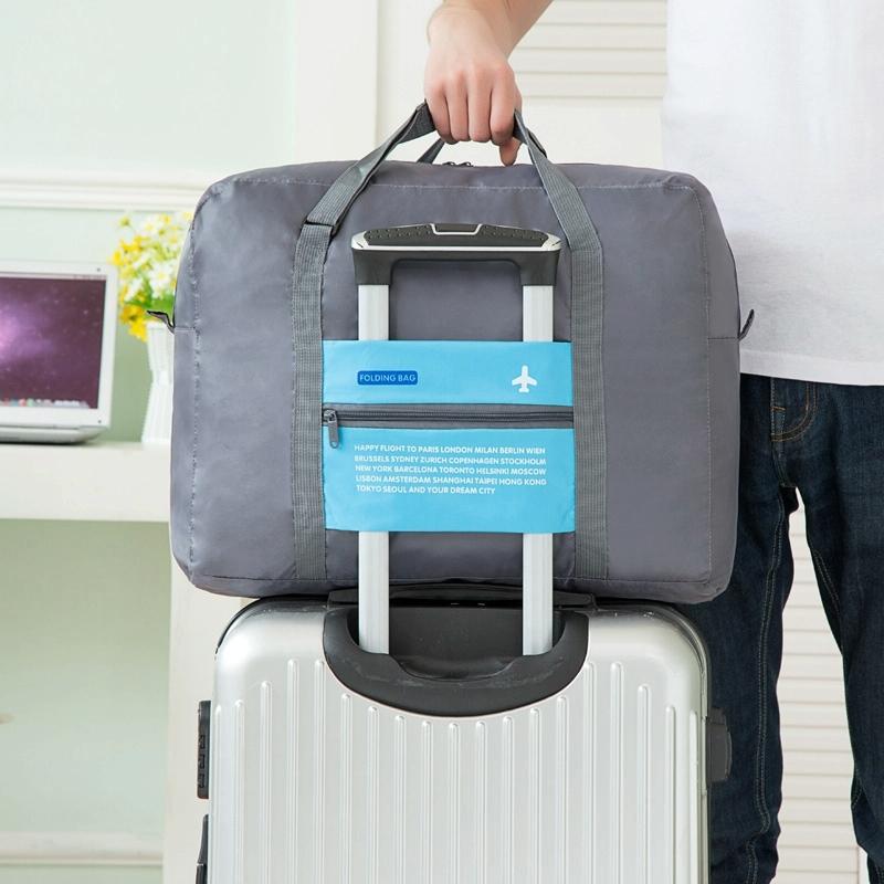 Foldable Nylon Travel Bag for Women and Men - Large Capacity - Sky Blue 13