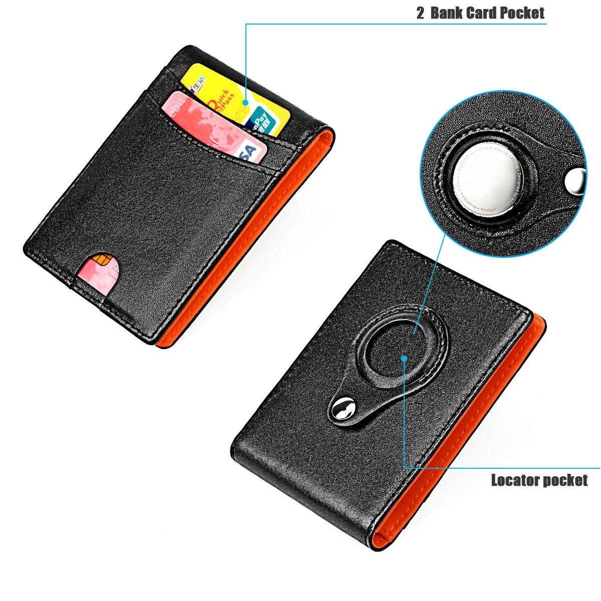 Leather Wallet with Rfid and Tracker Pocket for Men - Carbon Fiber Texture 7
