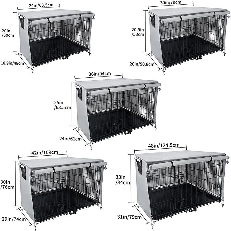 Outdoor Pet Cage Cover - Oxford Cloth Dustproof Rainproof Sunscreen - 63.5x48x50cm - Beige 4