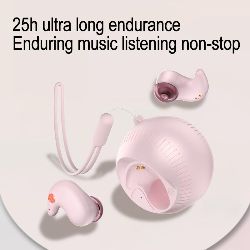 Coconut Ball Bluetooth Earphones with Charging Case - Pink 6