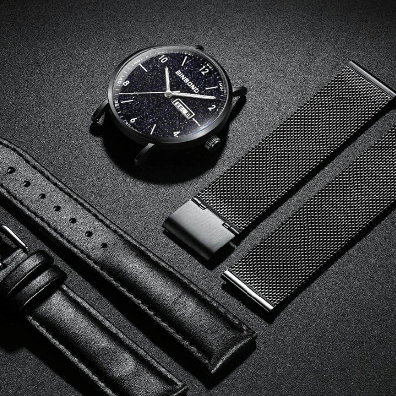 Starry Sky Pattern Quartz Watch for Men - Simple & Luminous - White Net White Shell White Nails 6